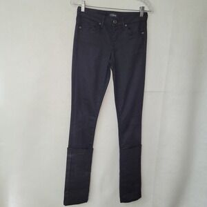 Strom Tio Black Skinny Jeans Womens Size 26 Made in USA Extra Long‎ Cuff Detail